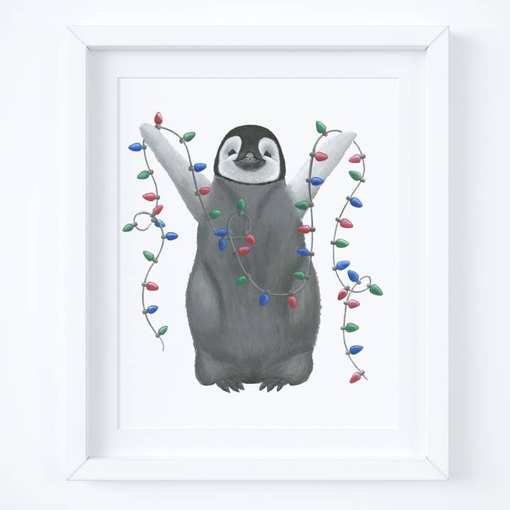 Pintura Pinguim, Arte Animal de Natal por atacado de Reflections by Megan