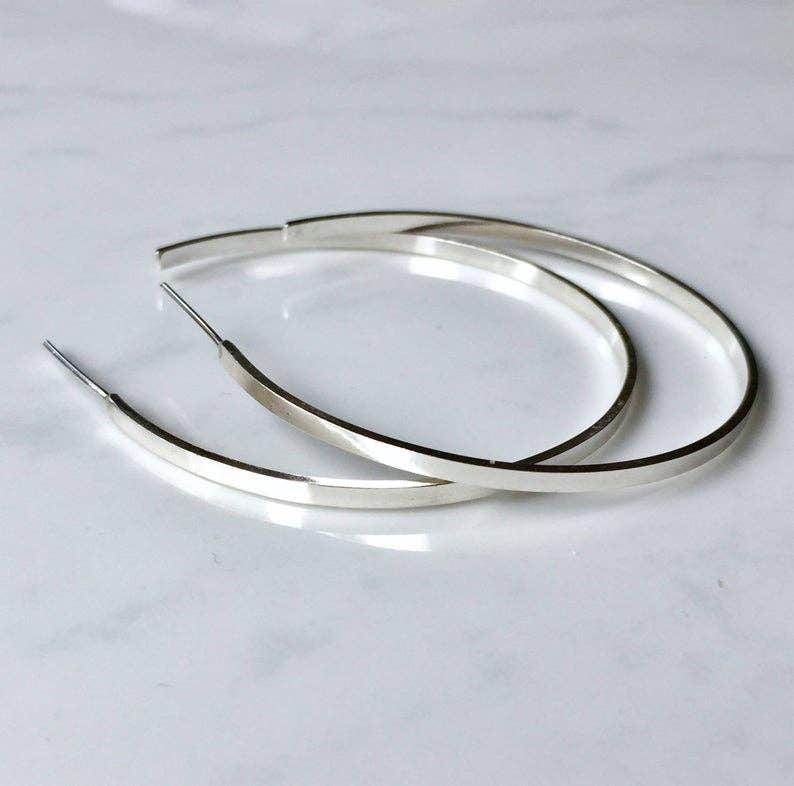 Bonnie Boardman Jewelry - Wholesale Hoop Earrings - Large Sleek Modern Hoops Sterling Silver1