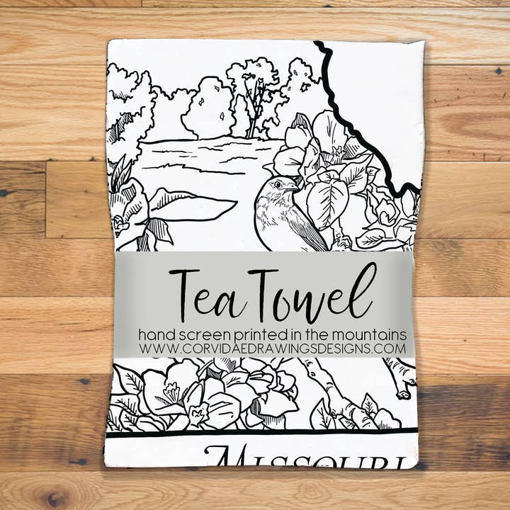 Corvidae drawings & designs - Wholesale Tea Towel - Missouri Tea Towel1