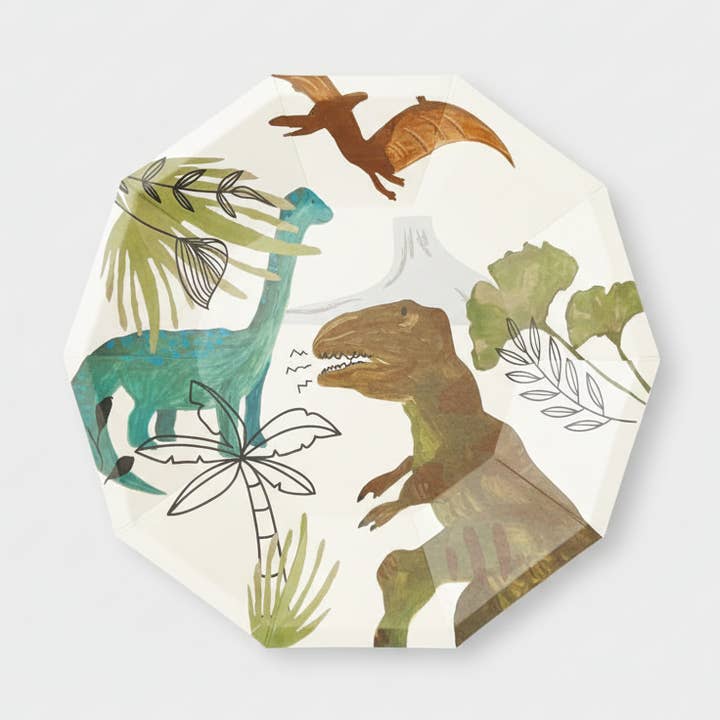 Dinosaur Small Plates (Set of 8) for wholesale by Cherrysh Party - the new name for Pooka Party