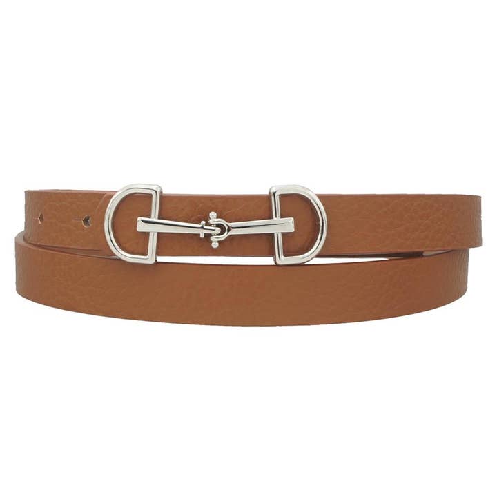 anbfashion - Wholesale Belt - Women's - Lux D Ring Horse Bit Buckle Skinny Women's Belt