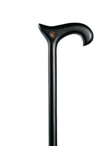 Canne de marche à manche Derby classique en noir ou noyer pour la vente par WC Walking Canes