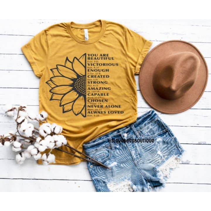 3lovebugsboutique - Wholesale Screen Printed T-Shirt - Women's - Sunflower/Flower/Boho /Sunflower Soul Shirt