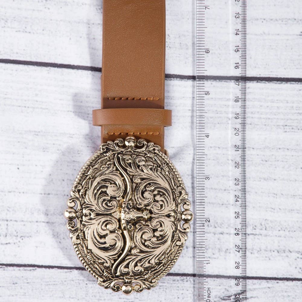 Collections by Fame Accessories - Wholesale Belt - Women's - Embroidered Longhorn Western Buckle Vegan Leather Belt3