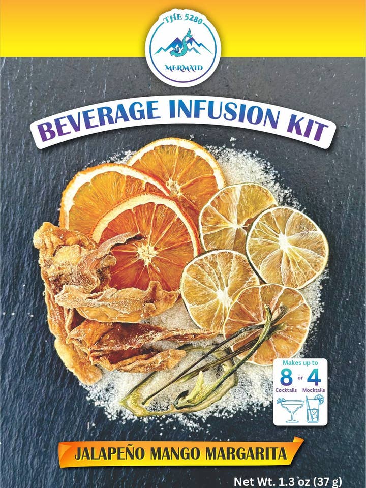 Jalapeno Mango Margarita Beverage Infusion Kit MINI; Add Tequila, Vodka, or Gin for wholesale by The 5280 Mermaid