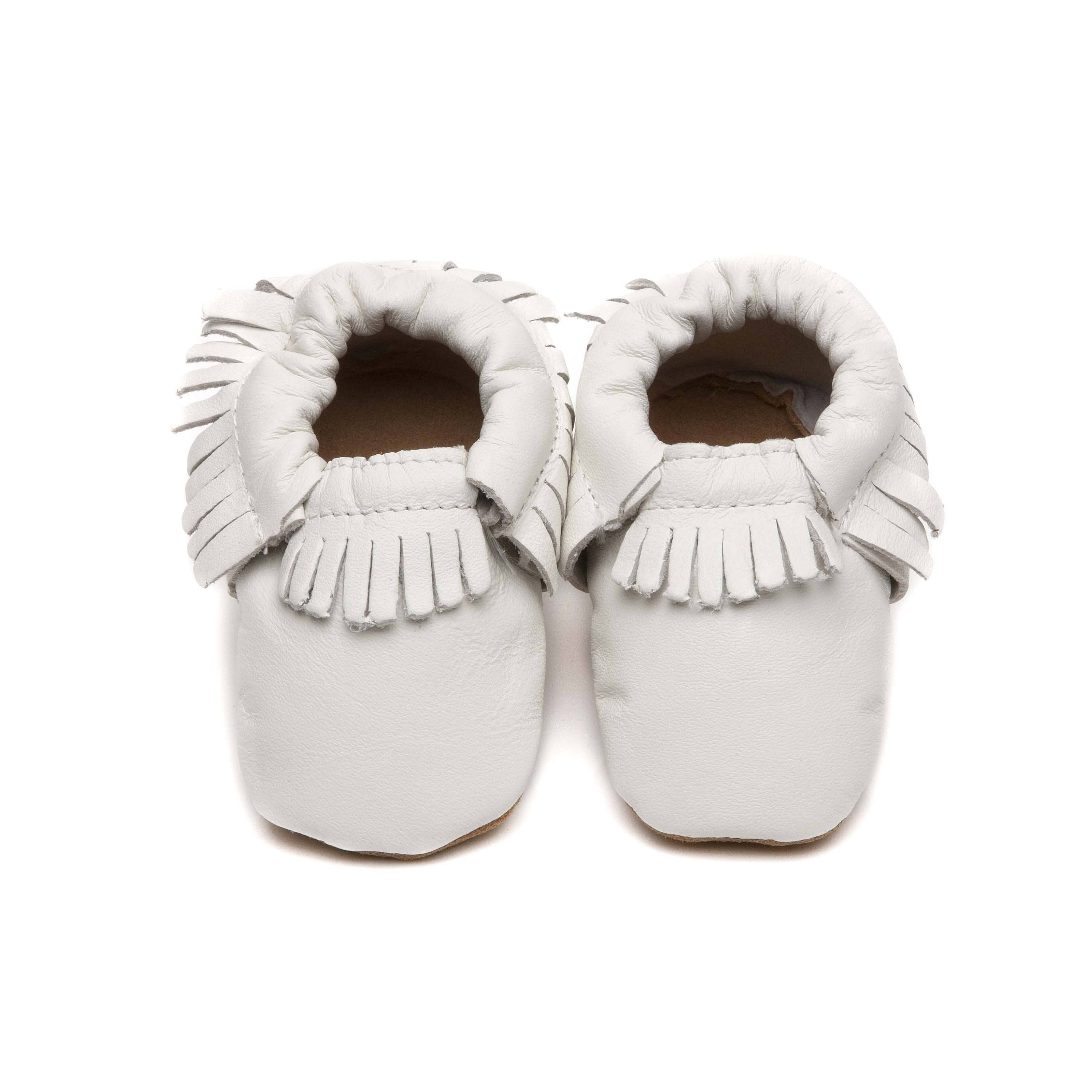 Olea London Ltd – wholesale Cot shoes – Baby – Moccasins Soft Baby Shoes White