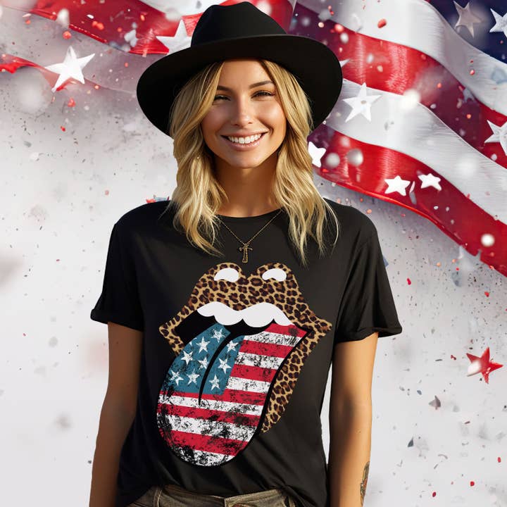 Patriotic Tongue Stars DTF or Sublimation Transfer for wholesale by Sweet and Sassy Tees