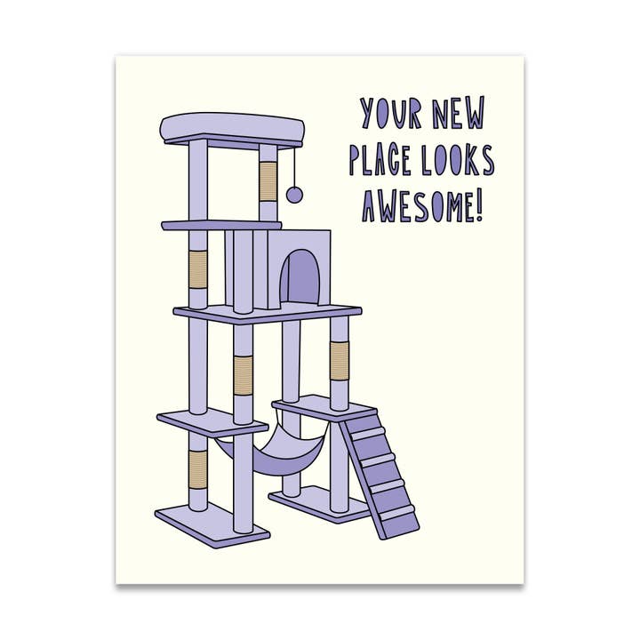 689 - Your New Place Looks Awesome! (cat condo) - A2 card for wholesale by Near Modern Disaster