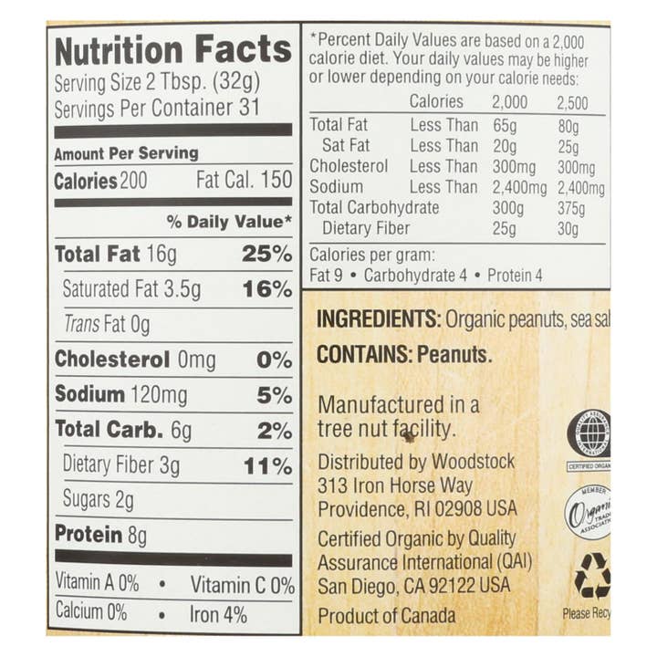 Everyday Supply Co - Wholesale Nut Butter - Woodstock Organic Smooth Peanut Butter - 12 Pack, 35 Oz