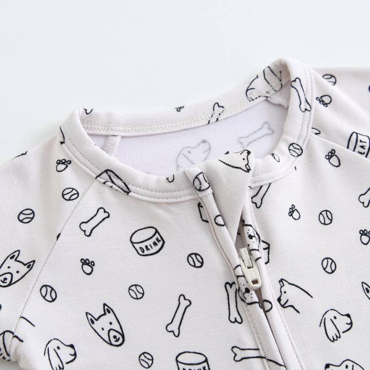 Bamboo Zip Sleeper - Pups for wholesale by Early Grey