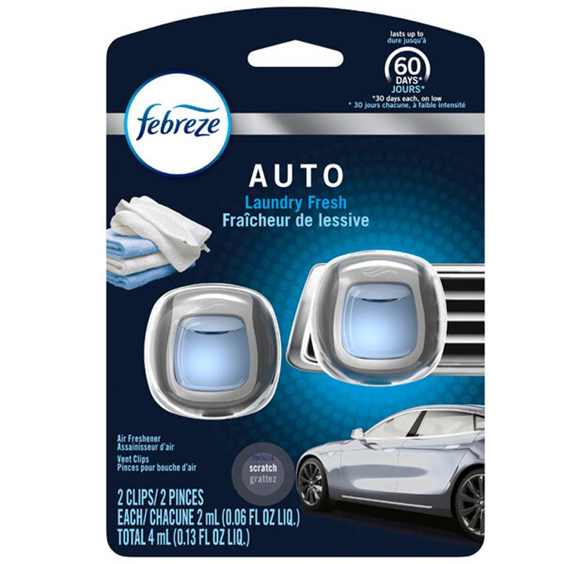 Deluxe Import Trading – Ambientador por atacado – Febreze Ventilação de Carro 0,06floz 2UN Frescura de Lavandaria0