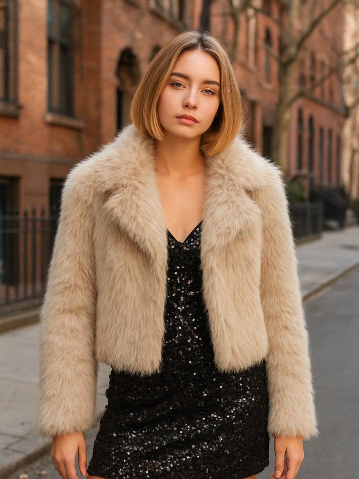 25078 - Wide Collar Faux Fur Women Winter Jacket for wholesale by U R My Sunshine