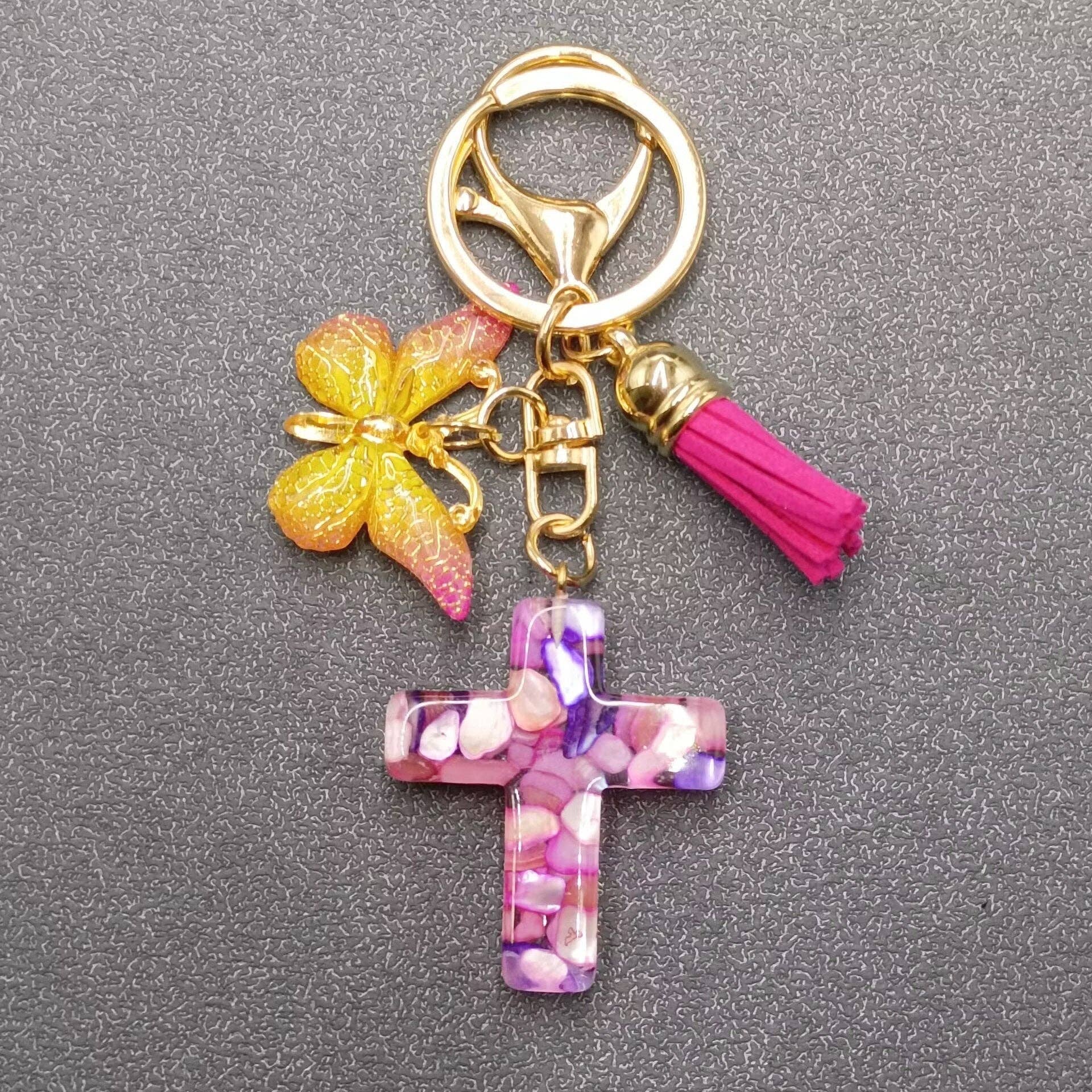 Mio Queena - Wholesale Keychain - Women's - Multi-style Acrylic Butterfly Resin Cross Pendant  Keychains6