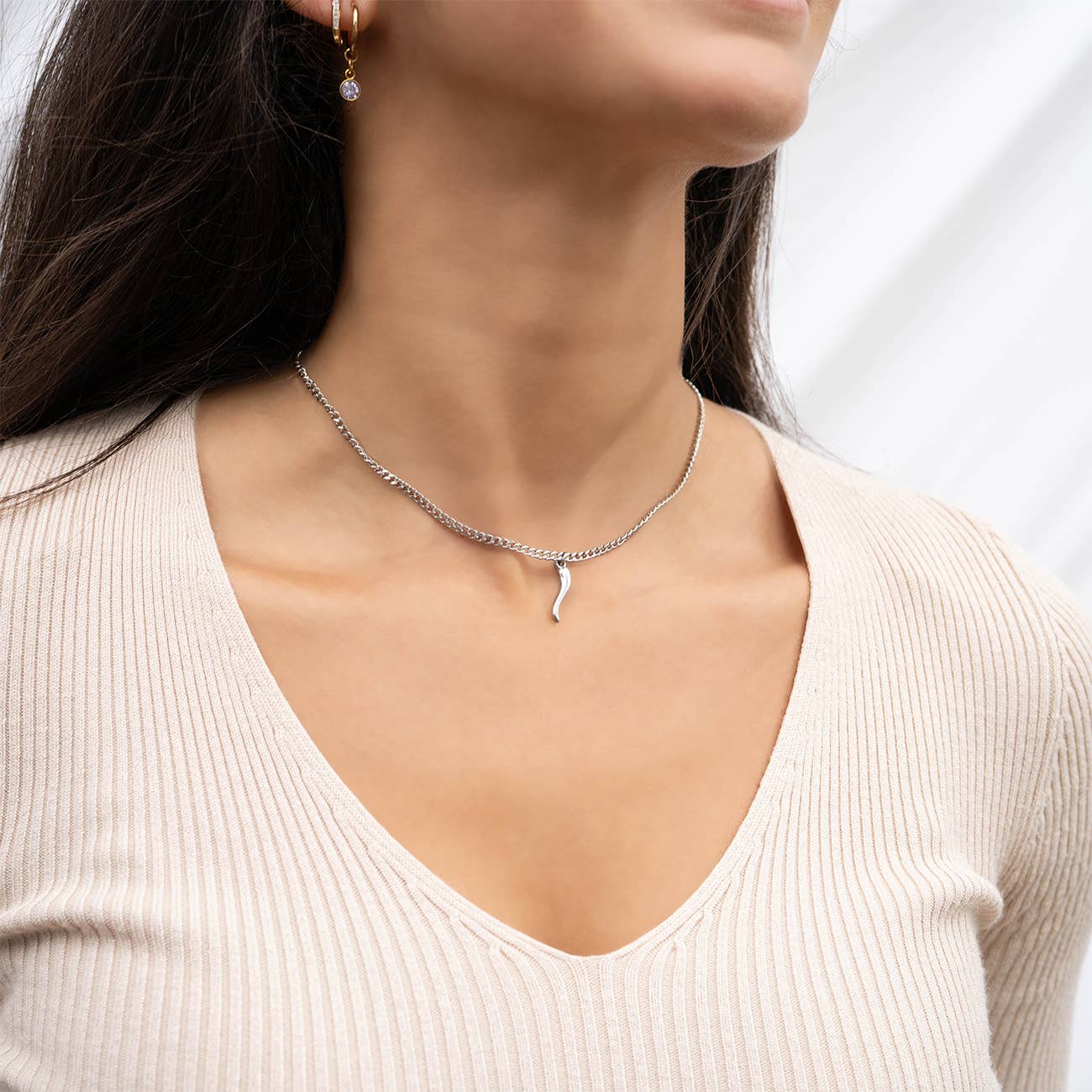 WJW - Wholesale Individual Charm/Pendant - 18K Gold PVD Stainless Steel Italian Horn Charm11