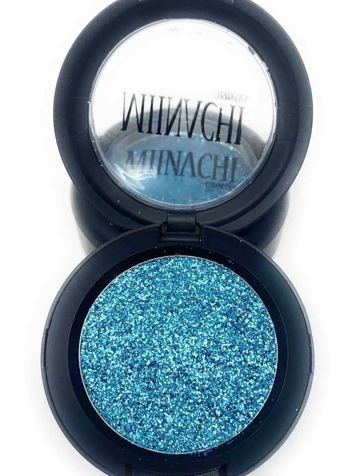 Single Pressed Glitter In The Shade Aqua for wholesale by Miinachi Cosmetics