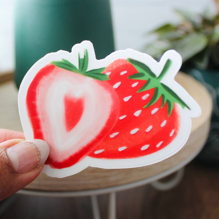 Autocollant Fraises 3x2" pour la vente par OHH MAI DESIGN