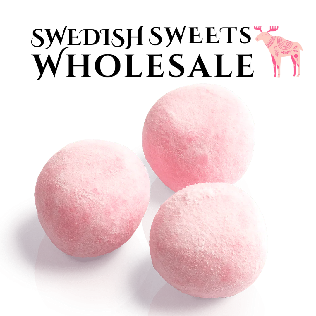Swedish Sweets Wholesale LLC - Swedish Candy - Vente Bonbons gélifiés - Bonbons suédois - BonBon Bouchées tendres à la fraise 3,25 kg1