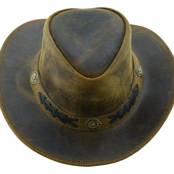 Lesa collection inc - Wholesale Cowboy Hat - Unisex - Sahara Leather Hats Western Style for Men and Women shapeabl