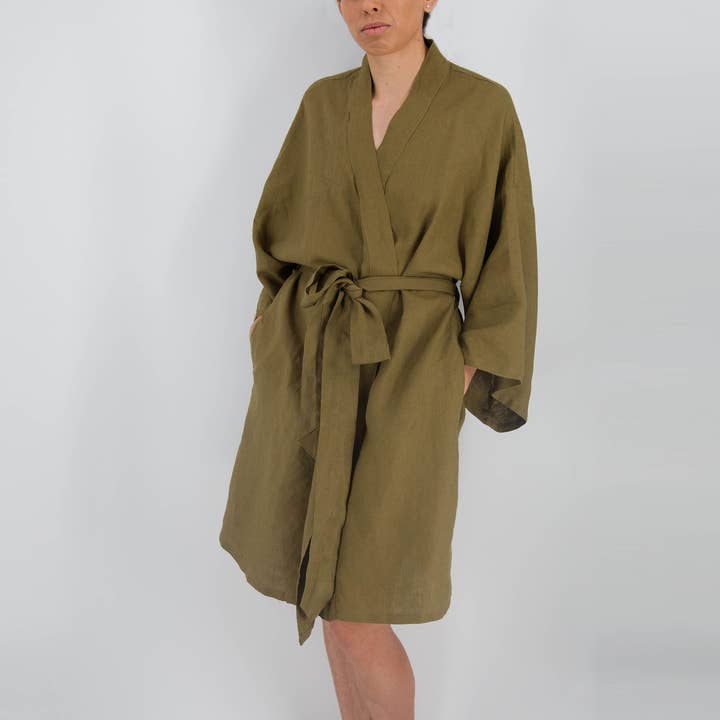 Leia Mid-Length Linen Robe and other Purchase Wholesale spa linen. Free Returns & Net 60 Terms on Faire trending on Faire.