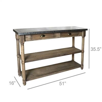 HomArt - Wholesale Side Table - Henley Zinc Top Table1
