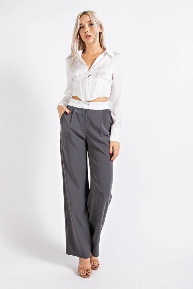Edit by Nine - Wholesale Pants - Women's - Cp2238 Laurel Canyon Fold Over Trouser