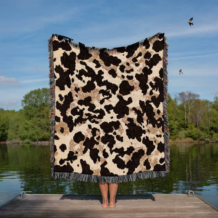 CasaIuliia - Wholesale Throw blanket - Western Cowhide Woven Throw – Cowboy Ranch Style Blanket5