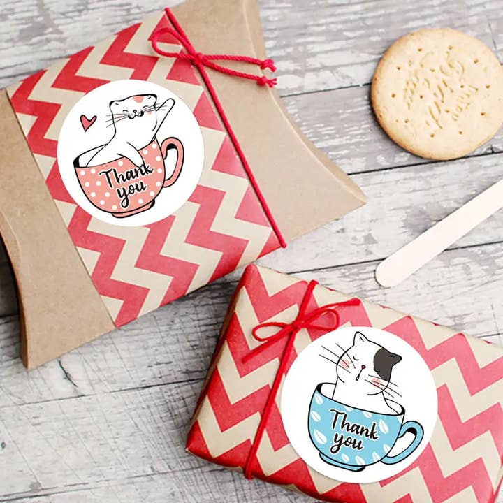 Cute Kitty Cat 500 Pc "Thank You" Sticker Roll - 1' Round and other Purchase Wholesale roll pins. Free Returns & Net 60 Terms on Faire trending on Faire.