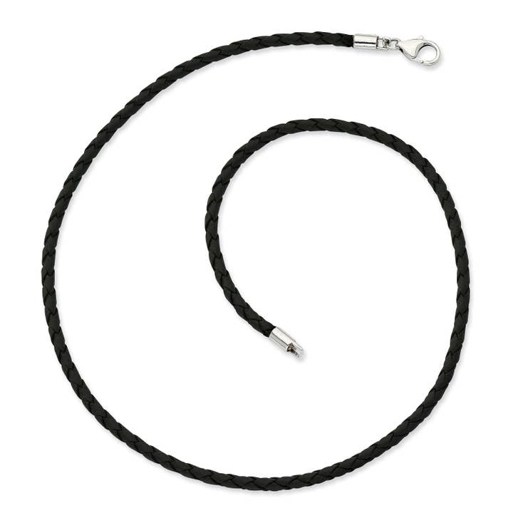 Collier en cuir avec fermoir mousqueton en acier inoxydable (4 mm) - 20 » pour la vente par West Coast Jewelry