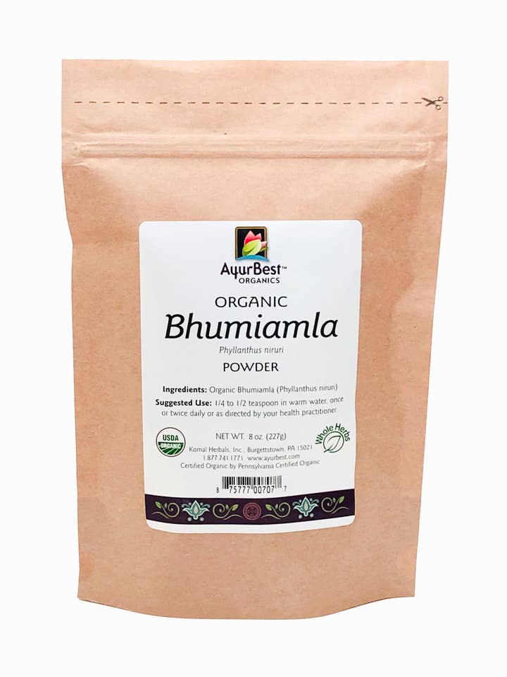 Vente en gros d'épices et d'herbes - Poudre de bhumiamla, sac biologique de 8 oz (227 g) pour la vente par Komal Herbals, Inc