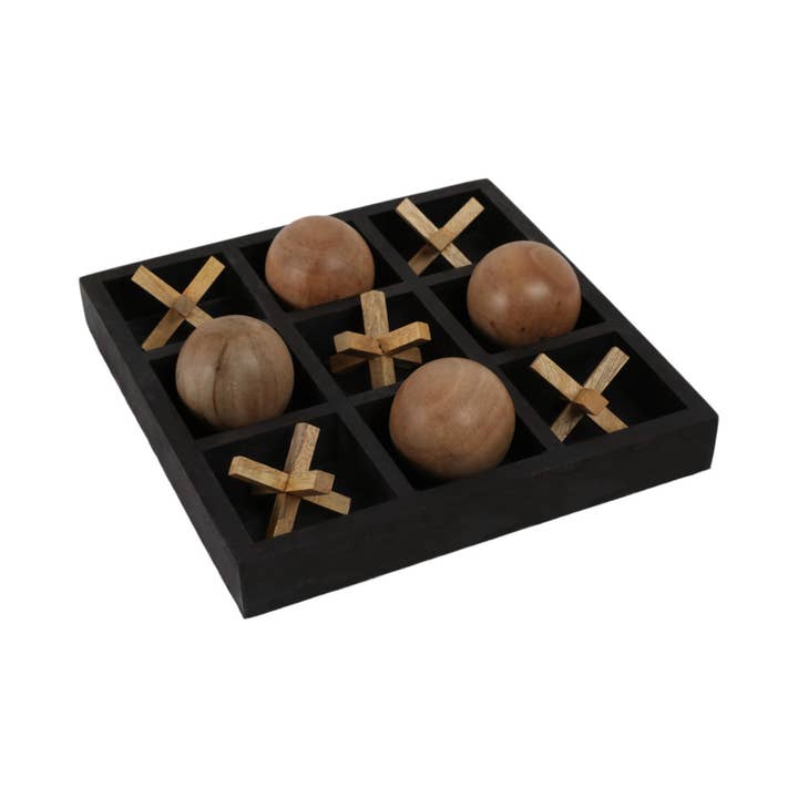 Sagebrook Home - Wholesale Board Game - Black 10x10 in. Wooden Tic Tac Toe Board Game