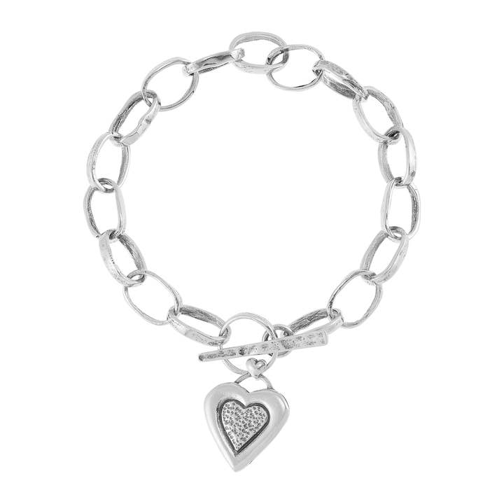 Silpada 'Endless Love' Sterling Silver Heart Charm Bracelet, 7.5" for wholesale by Silpada