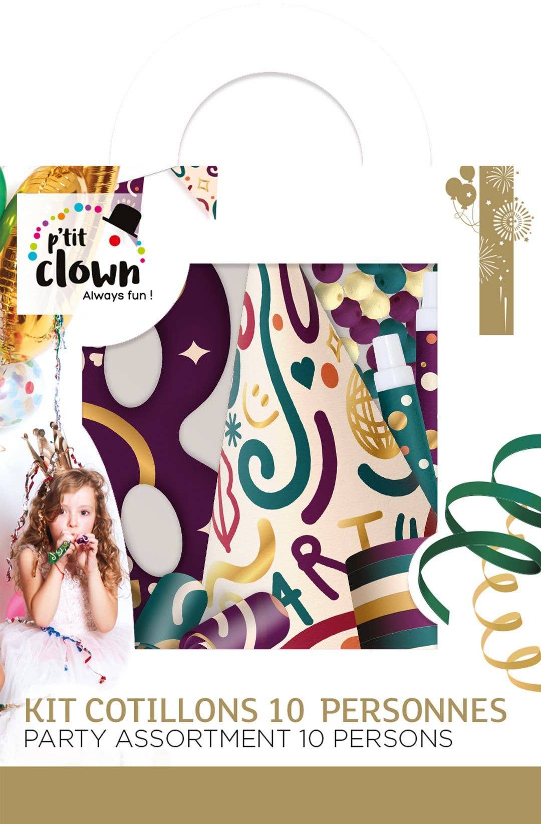 P'tit Clown - Wholesale Party Favor - Party Kit Box for 10 People - Multicolor