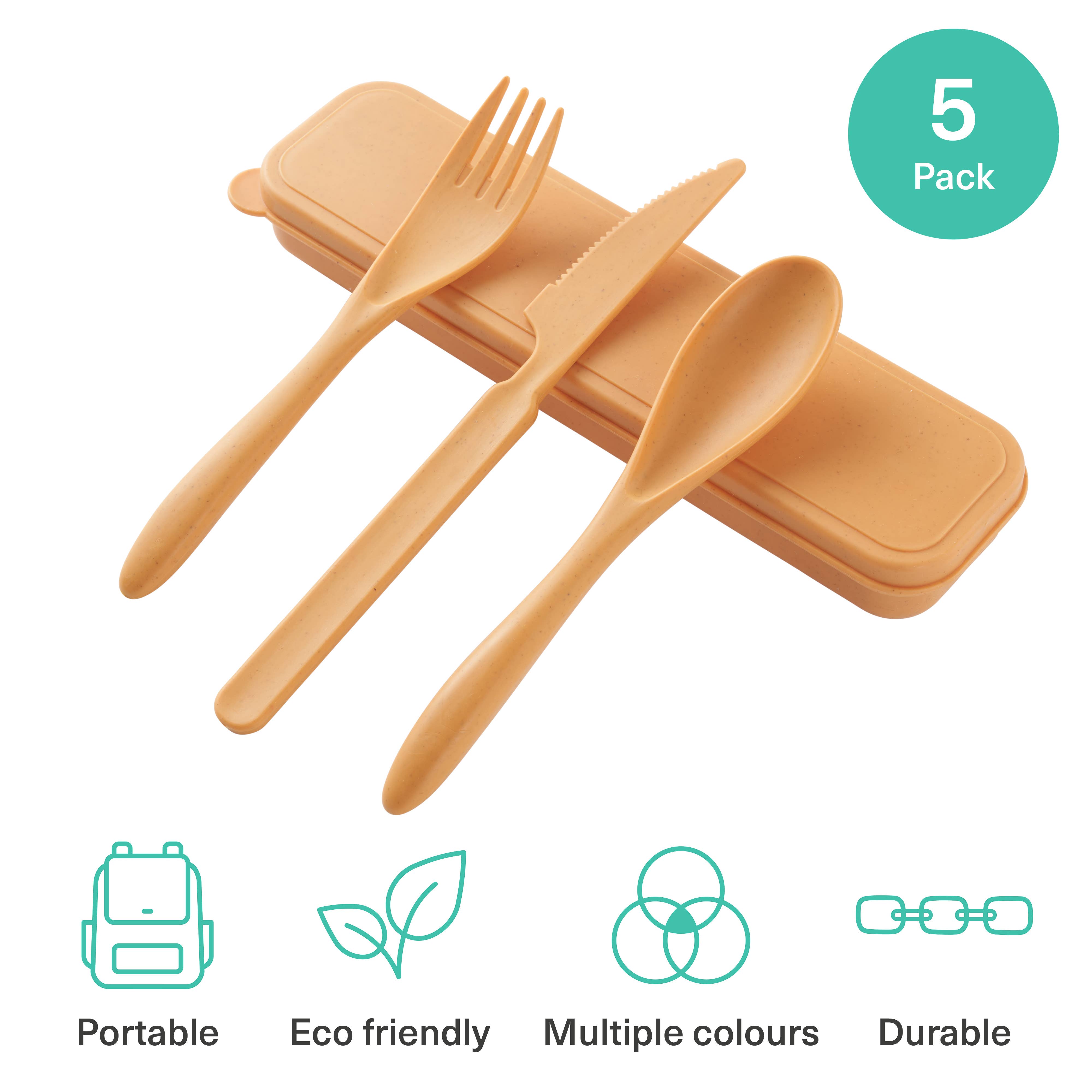 Bramble - Wholesale Travel Utensil Set - 5 Cutlery Sets Portable Reusable, Travel Cutlery on The Go2