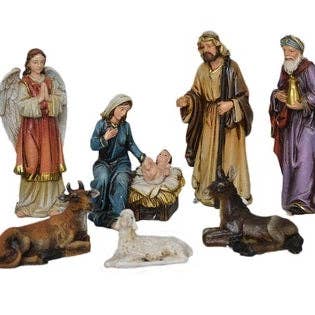 Nativity & Three Wise Men 11Pc/Set 5 Inch H for wholesale by Hi-Line Gift Ltd.