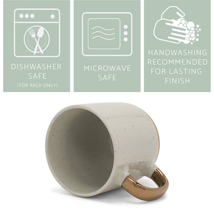 EAST AVENUE - Wholesale Coffee Mug - 2-Tone Speckled Mug 4-Pack Gray Ceramic