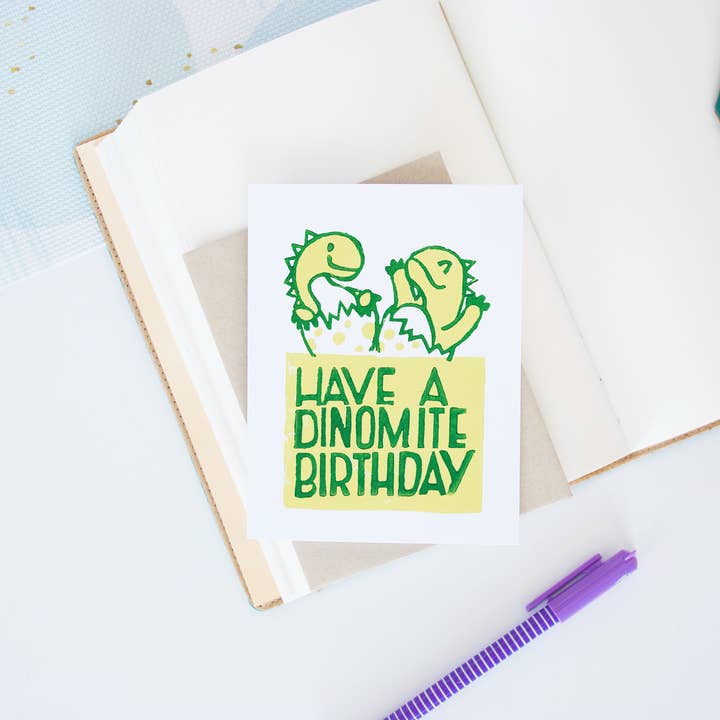 Have a Dinomite Birthday Card for wholesale by Hop & Flop