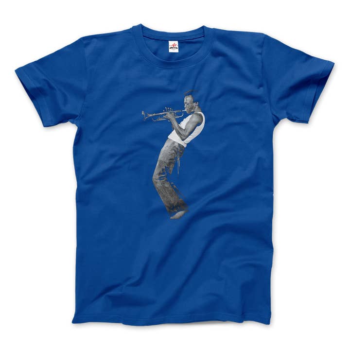 Miles Davis Playing his Trumpet Artwork T-Shirt for wholesale by Art-O-Rama Shop