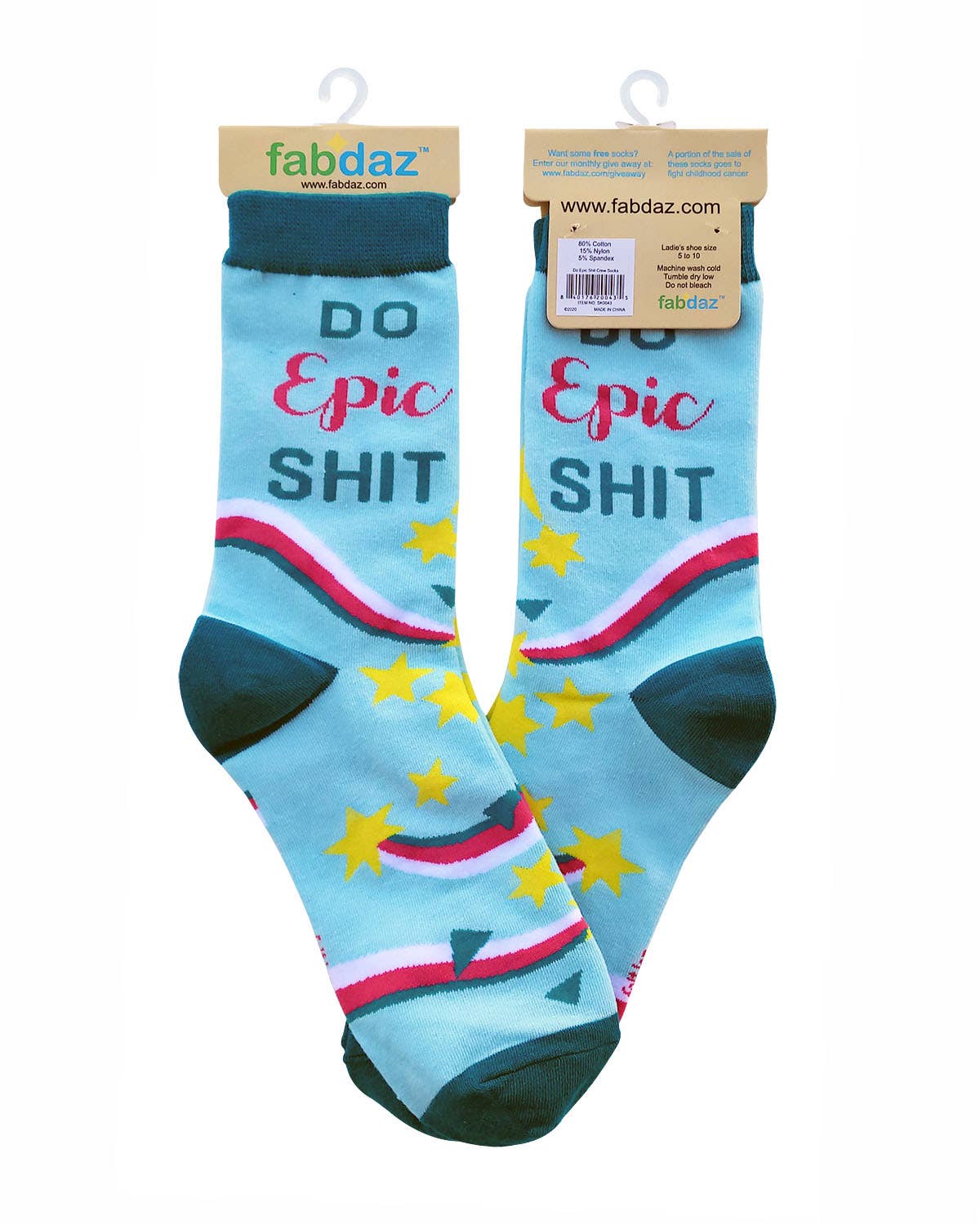Fabdaz - Wholesale Socks - Women's - Do Epic Shit Ladies' Crew Socks3