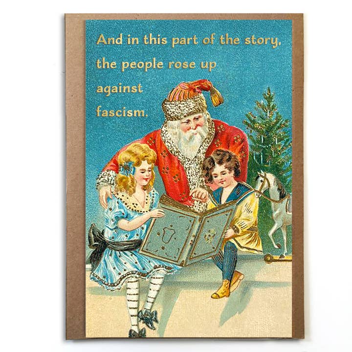 Anti-Trump; Santa reading anti-fascist book to children for wholesale by A Zillion Dollars