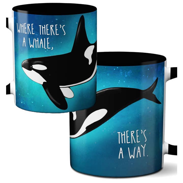 Orca Whale Way Black Coffee Mug for wholesale by Pithitude