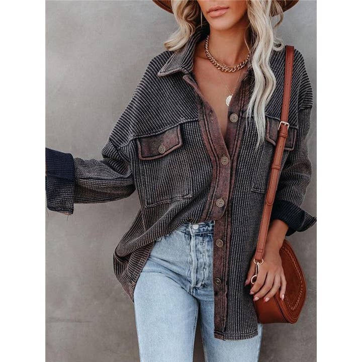 Ekartini - Wholesale Shirt Jacket/Shacket - Women's - Single-Breasted Jacket With Fall/Winter Lapel5