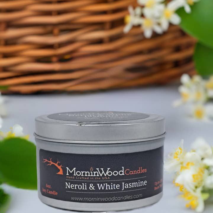 Neroli & White Jasmine - Soy Tin Collection for wholesale by MorninWood Candles