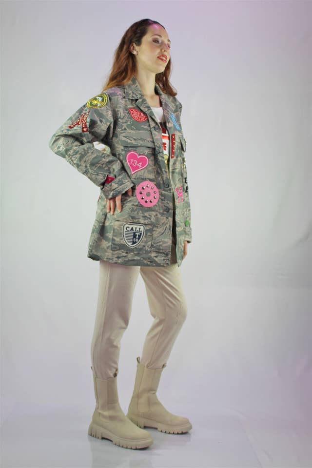 apiedinudinelparco - Wholesale Jacket - Women's - ABU USAF JACKET 2000s CUSTOM PATCH GLITTER CAMOUFLAGE LUXURY1