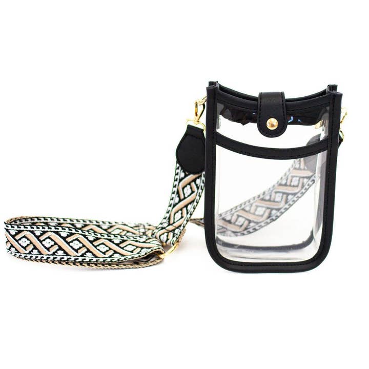 modern and chic - Wholesale Crossbody Bag - Women's - Logan Clear Crossbody Stadium Concert Bag