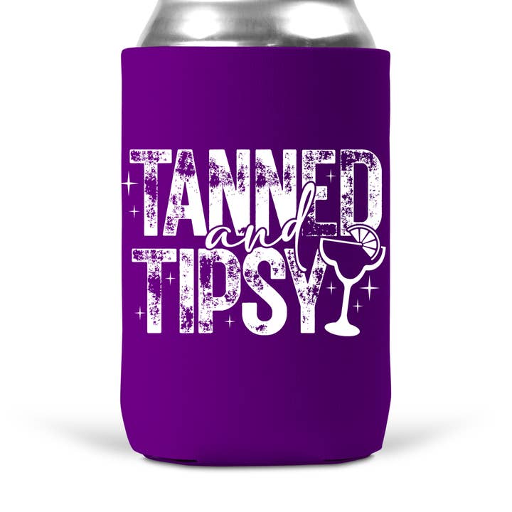 Tanned And Tipsy Neoprene Can Cooler Koozie for wholesale by tcbco