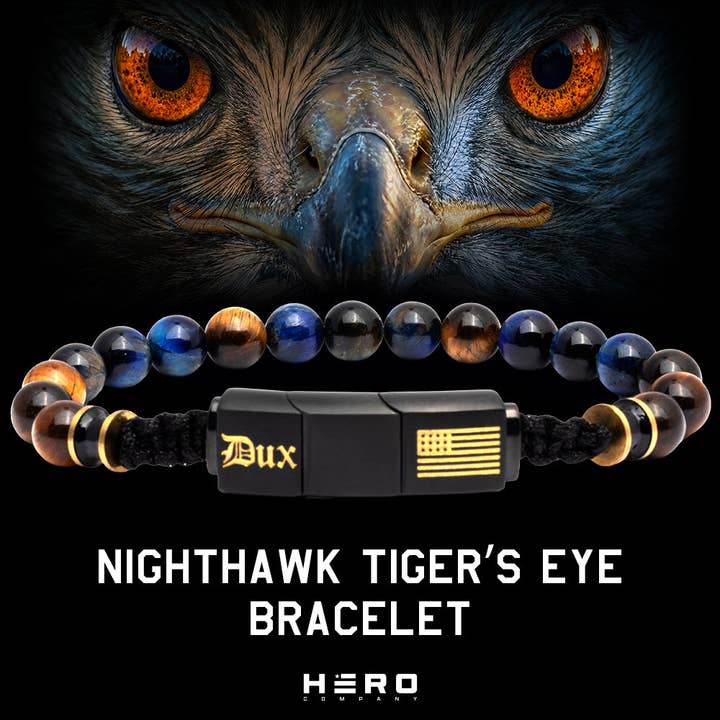 Nighthawk Tijgeroog Armband: Helpt Veteranen Koppelen aan een Hulphond of Asielhond -Faire voor wholesale door The Hero Company