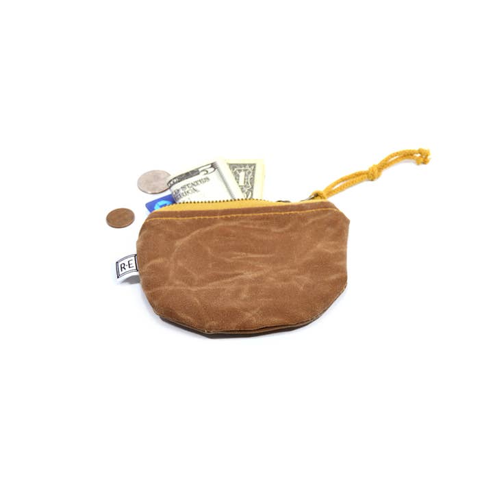 Coin Purse - Waxed Canvas // Vegan Coin Pouch for wholesale by Rachel Elise Studio