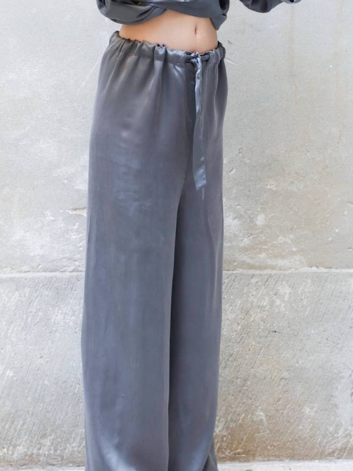 Low Waist Long Wide Pants 100% Bemberg for wholesale by ZEROBARRACENTO