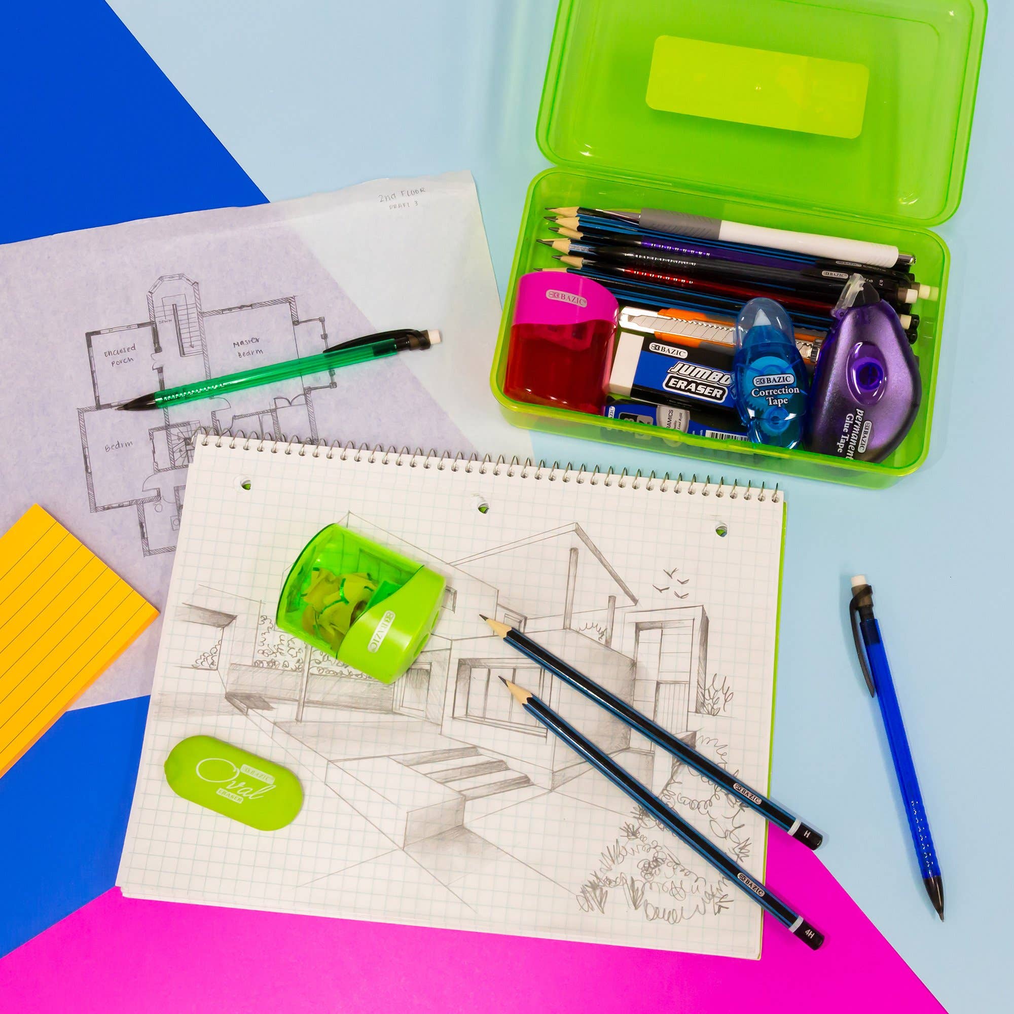 Luna Office Supply -  Everyday Essential – wholesale Pencil sharpener – Dual Blades Sharpener with Square Receptacle- 2 Pack1