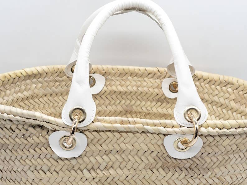 martitec – Engroshandel Strandtaske – Elegant fransk flettet kurvetaske med luksuriøse detaljer6